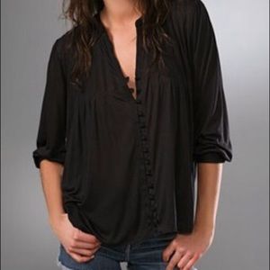 Sheer Black button blouse